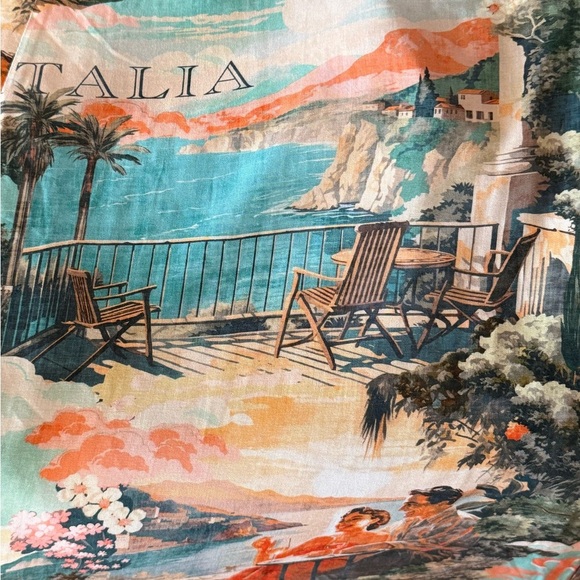 LABEL OF LOVE Italian Scenic Countryside Isadora Lightweight Sun Dress Size M - Picture 9 of 9